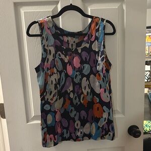 Theory Multicolor Abstract Tank Top
